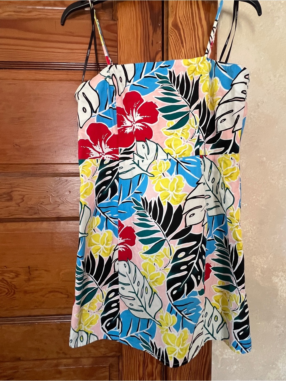 Forever 21 Women’s Summer Tropical A-line Cotton Spaghetti Strap Dress Size L